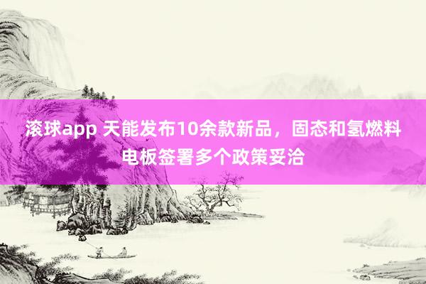 滚球app 天能发布10余款新品，固态和氢燃料电板签署多个政策妥洽