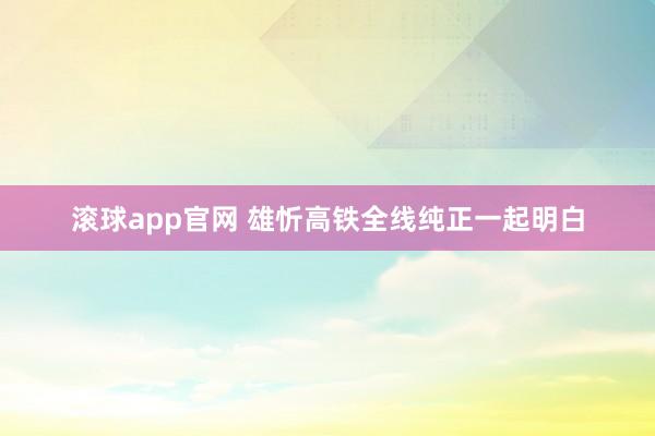 滚球app官网 雄忻高铁全线纯正一起明白