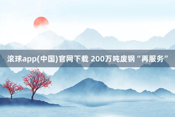 滚球app(中国)官网下载 200万吨废钢“再服务”