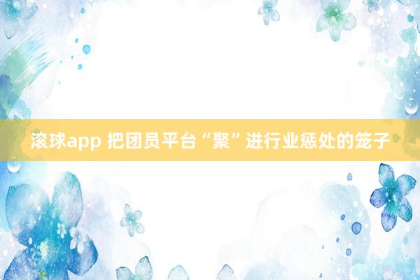 滚球app 把团员平台“聚”进行业惩处的笼子
