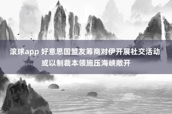 滚球app 好意思国盟友筹商对伊开展社交活动 或以制裁本领施压海峡敞开