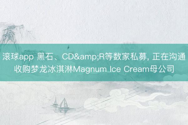 滚球app 黑石、CD&R等数家私募， 正在沟通收购梦龙冰淇淋Magnum Ice Cream母公司