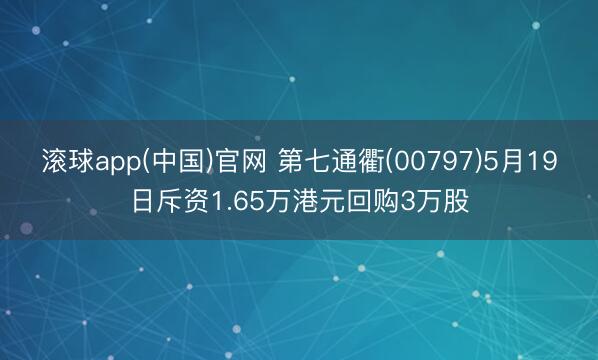滚球app(中国)官网 第七通衢(00797)5月19日斥资1.65万港元回购3万股