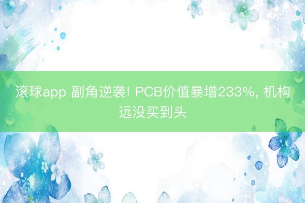 滚球app 副角逆袭! PCB价值暴增233%， 机构远没买到头