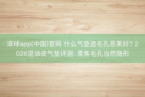 滚球app(中国)官网 什么气垫遮毛孔恶果好? 2026混油