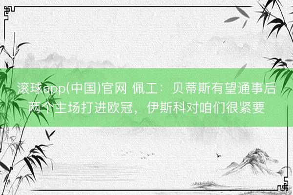滚球app(中国)官网 佩工：贝蒂斯有望通事后两个主场打进欧冠，伊斯科对咱们很紧要