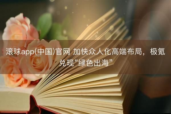 滚球app(中国)官网 加快众人化高端布局，极氪兑现“绿色出海”