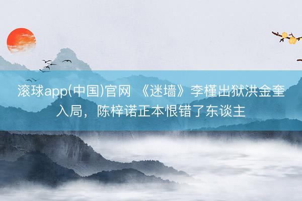 滚球app(中国)官网 《迷墙》李槿出狱洪金奎入局，陈梓诺正本恨错了东谈主