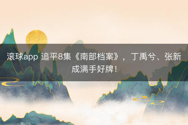滚球app 追平8集《南部档案》，丁禹兮、张新成满手好牌！