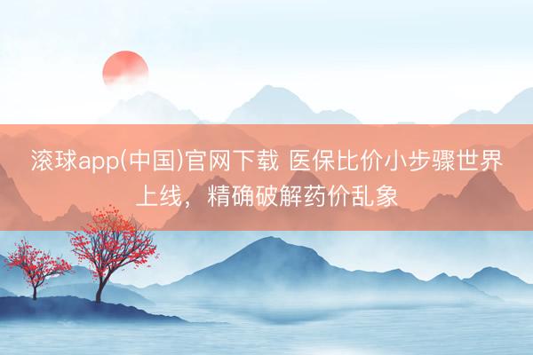 滚球app(中国)官网下载 医保比价小步骤世界上线,精确破解药价乱象