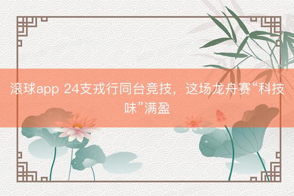 滚球app 24支戎行同台竞技,这场龙舟赛“科技味”满盈